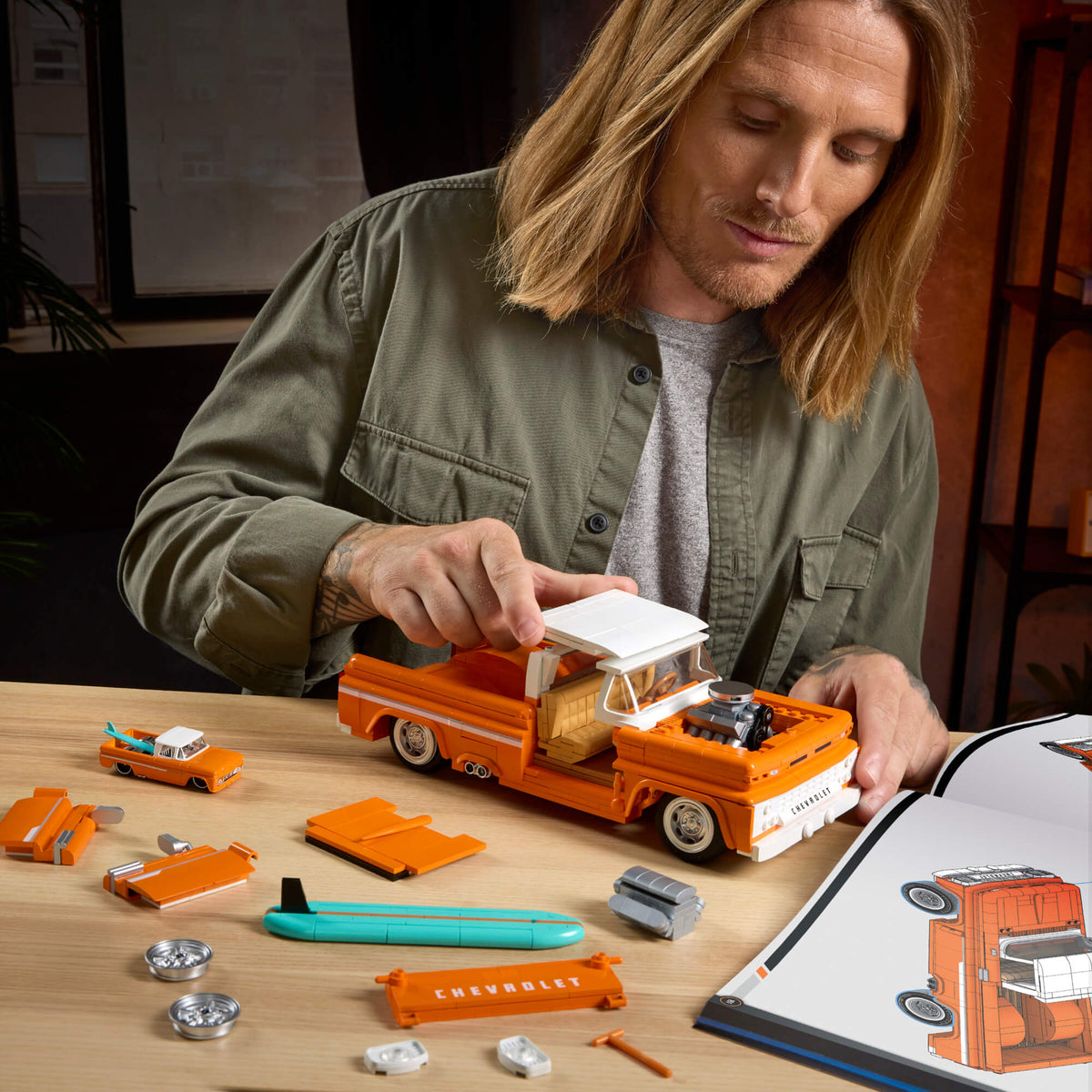 MATTEL BRICK SHOP HOT WHEELS konstruktorius – Elite Chevy (JFT20)