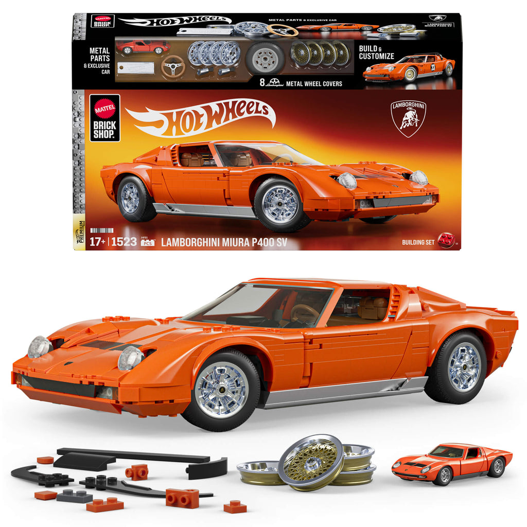 MATTEL BRICK SHOP HOT WHEELS Lamborghini ‘71 Miura P400 SV konstruktorius (JHF61)