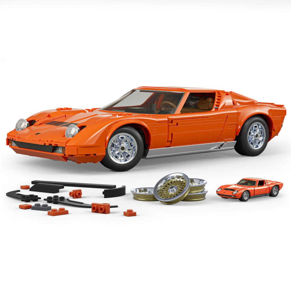 MATTEL BRICK SHOP HOT WHEELS Lamborghini ‘71 Miura P400 SV konstruktorius (JHF61)