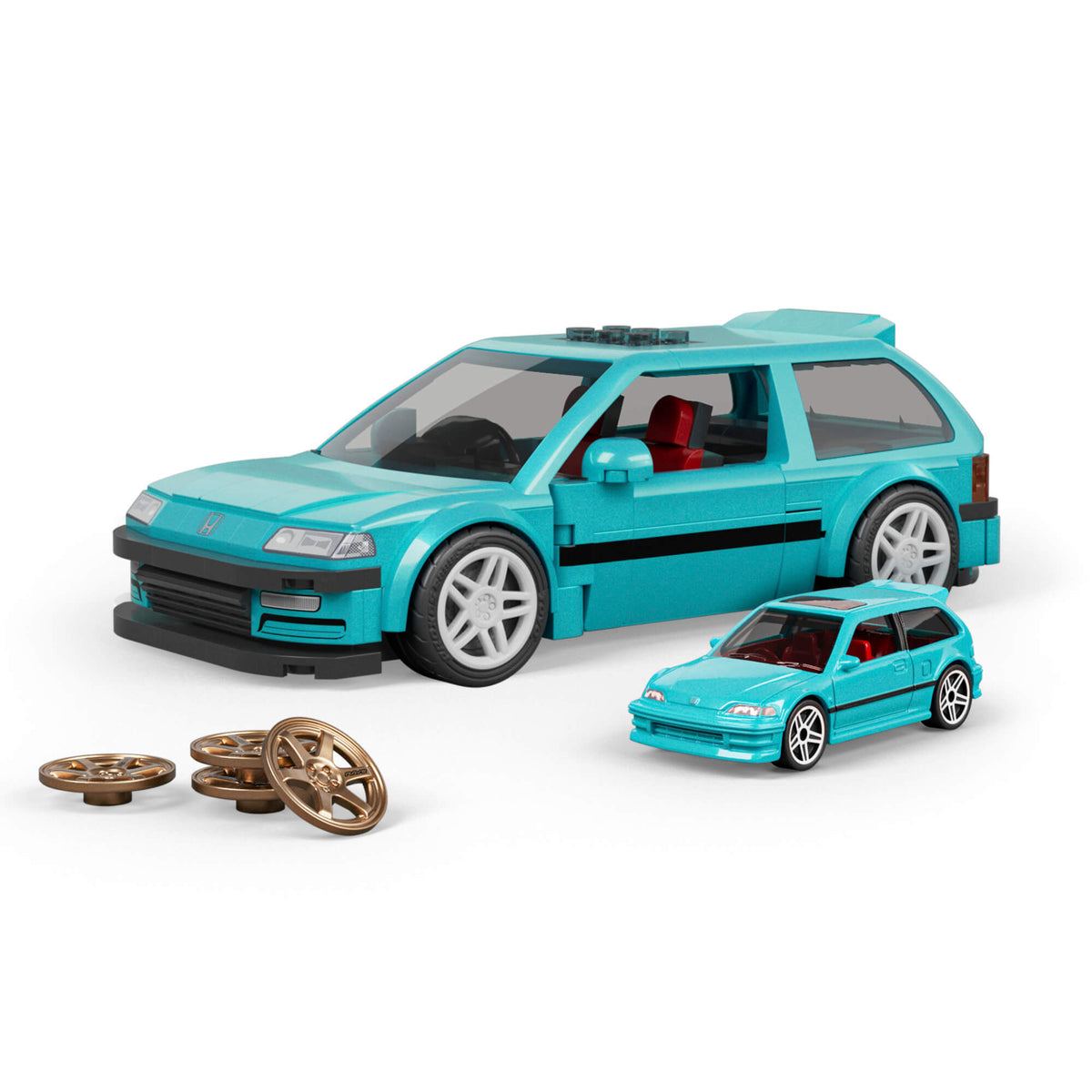 MATTEL BRICK SHOP HOT WHEELS Honda Custom 90 Civic EF konstruktorius (JHF62)