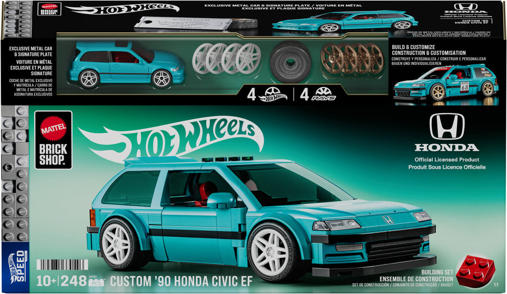 MATTEL BRICK SHOP HOT WHEELS Honda Custom 90 Civic EF konstruktorius (JHF62)