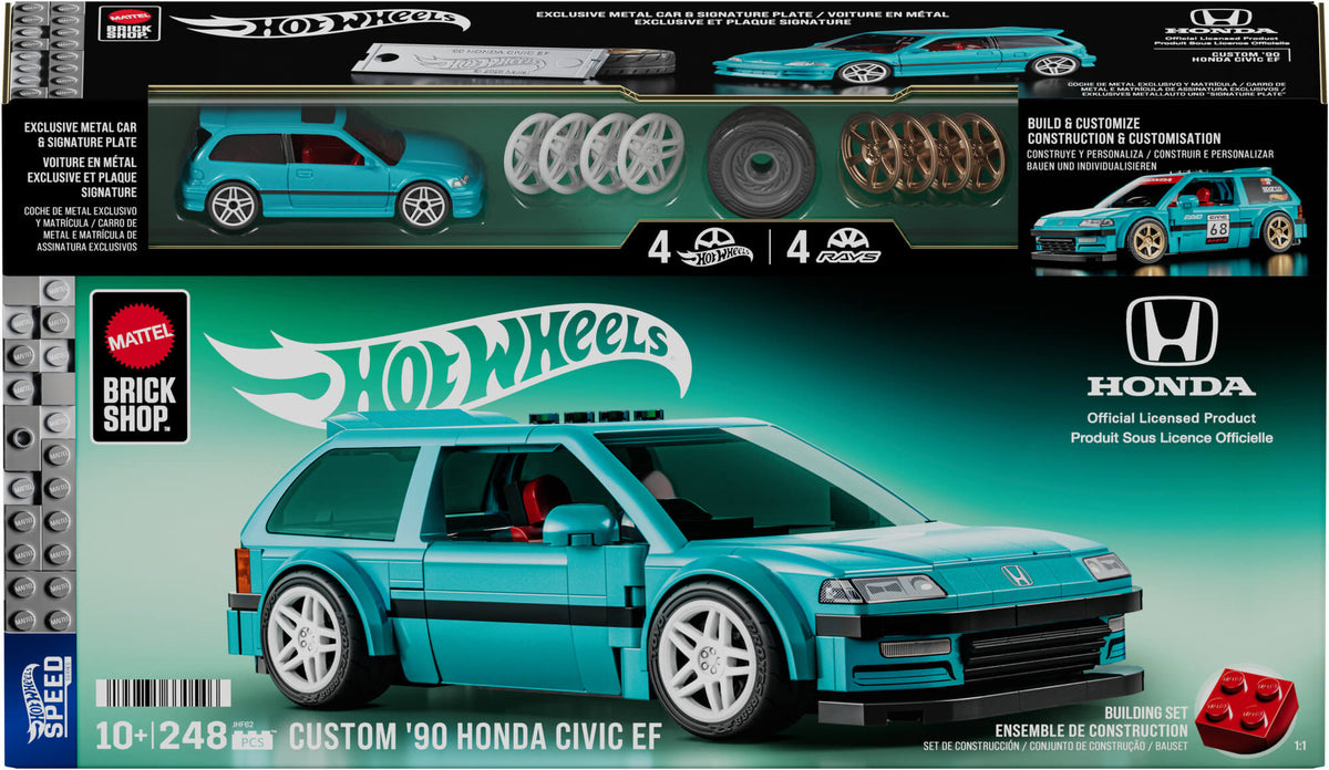 MATTEL BRICK SHOP HOT WHEELS Honda Custom 90 Civic EF konstruktorius (JHF62)