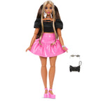 BARBIE DELUXE FASHIONISTAS mados lėlė rožiniu sijonu (JJN74)