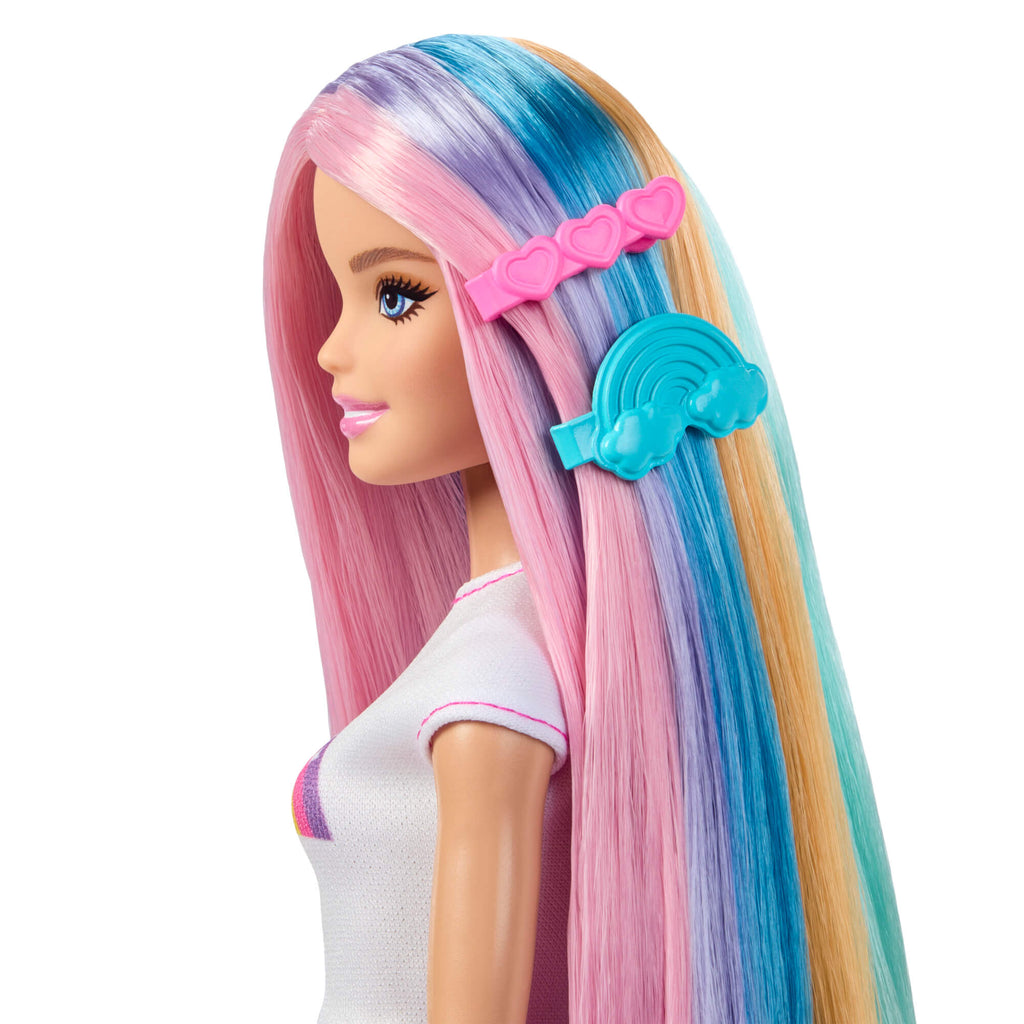 BARBIE HAIR PLAY RAINBOW SPARKLE lėlės rinkinys (JJP07)
