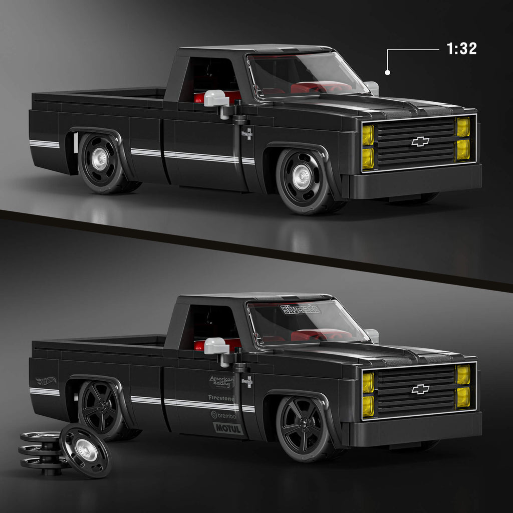 MATTEL BRICK SHOP HOT WHEELS Chevy '83 Silverado konstruktorius (JKG42)