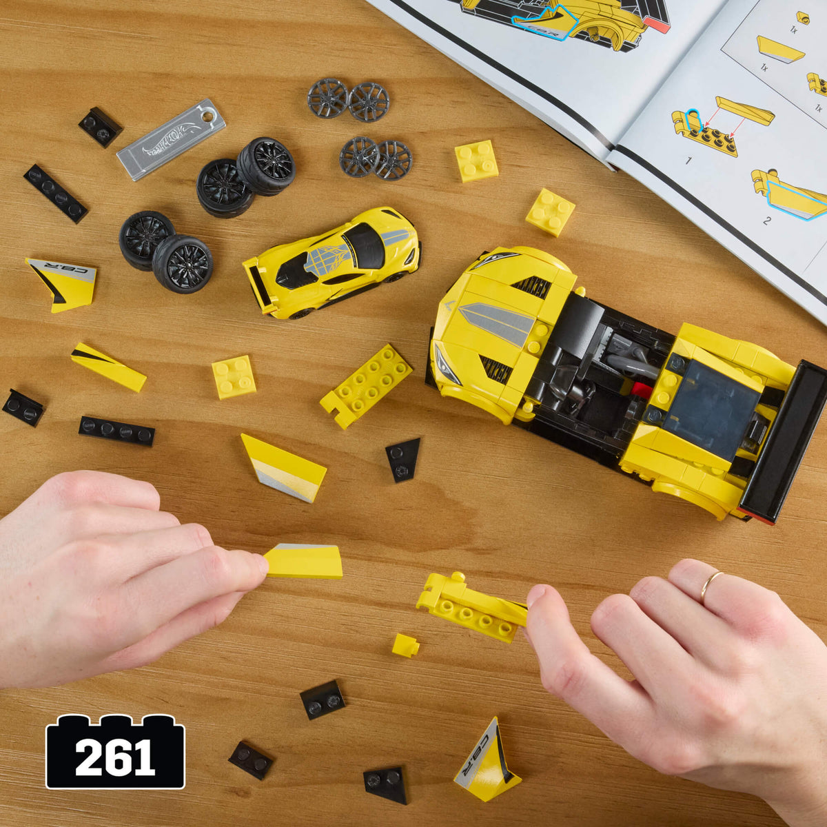 MATTEL BRICK SHOP HOT WHEELS '20 Corvette C8.R konstruktorius (JKR19)