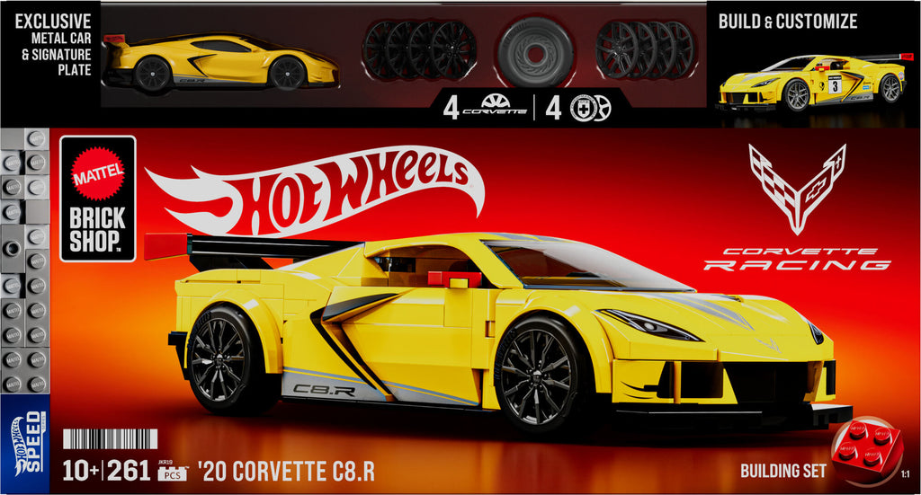 MATTEL BRICK SHOP HOT WHEELS '20 Corvette C8.R konstruktorius (JKR19)