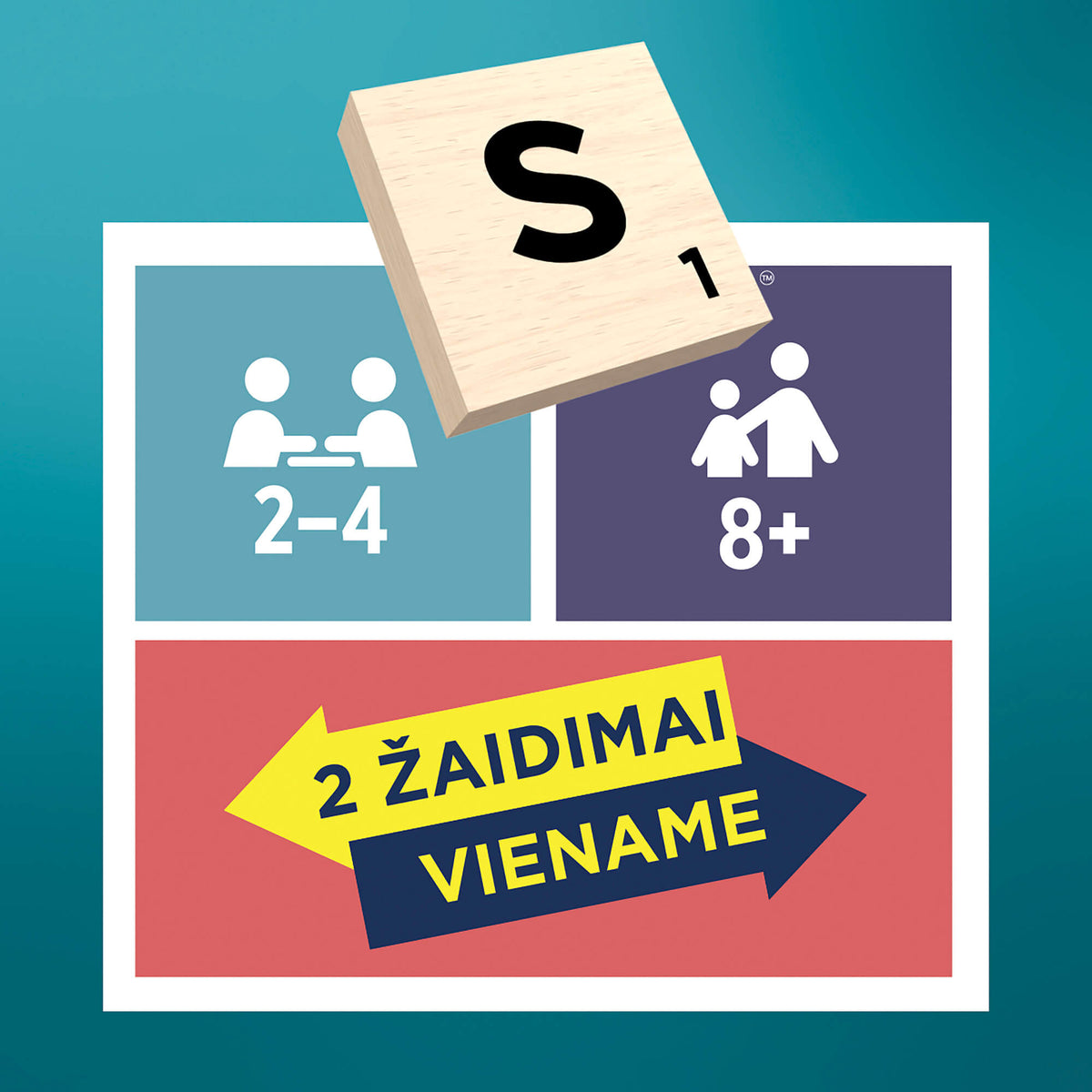 Stalo žaidimas SCRABBLE (medinis, LT)