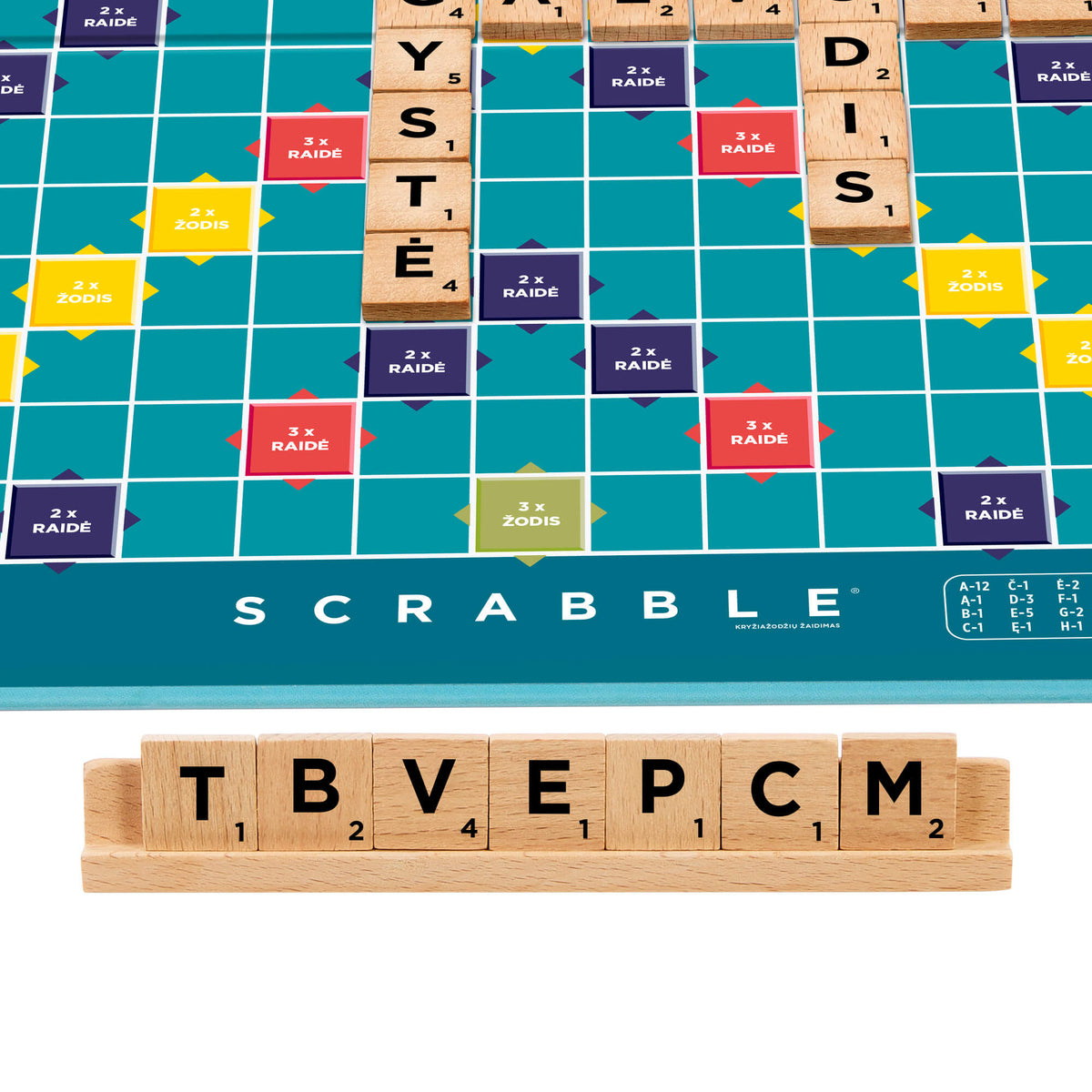 Stalo žaidimas SCRABBLE (medinis, LT)