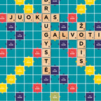 Stalo žaidimas SCRABBLE (medinis, LT)