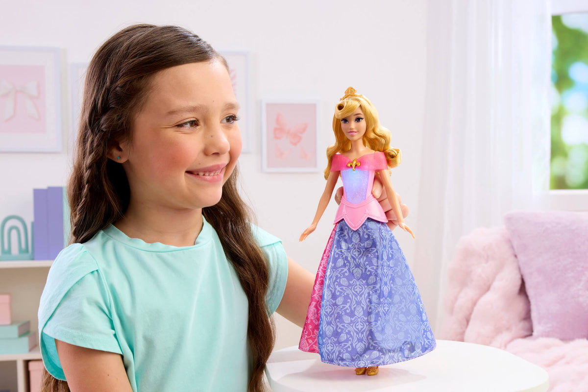 DISNEY PRINCESS lėlė Aurora su spalvos keitimo funkcija (JLK24)
