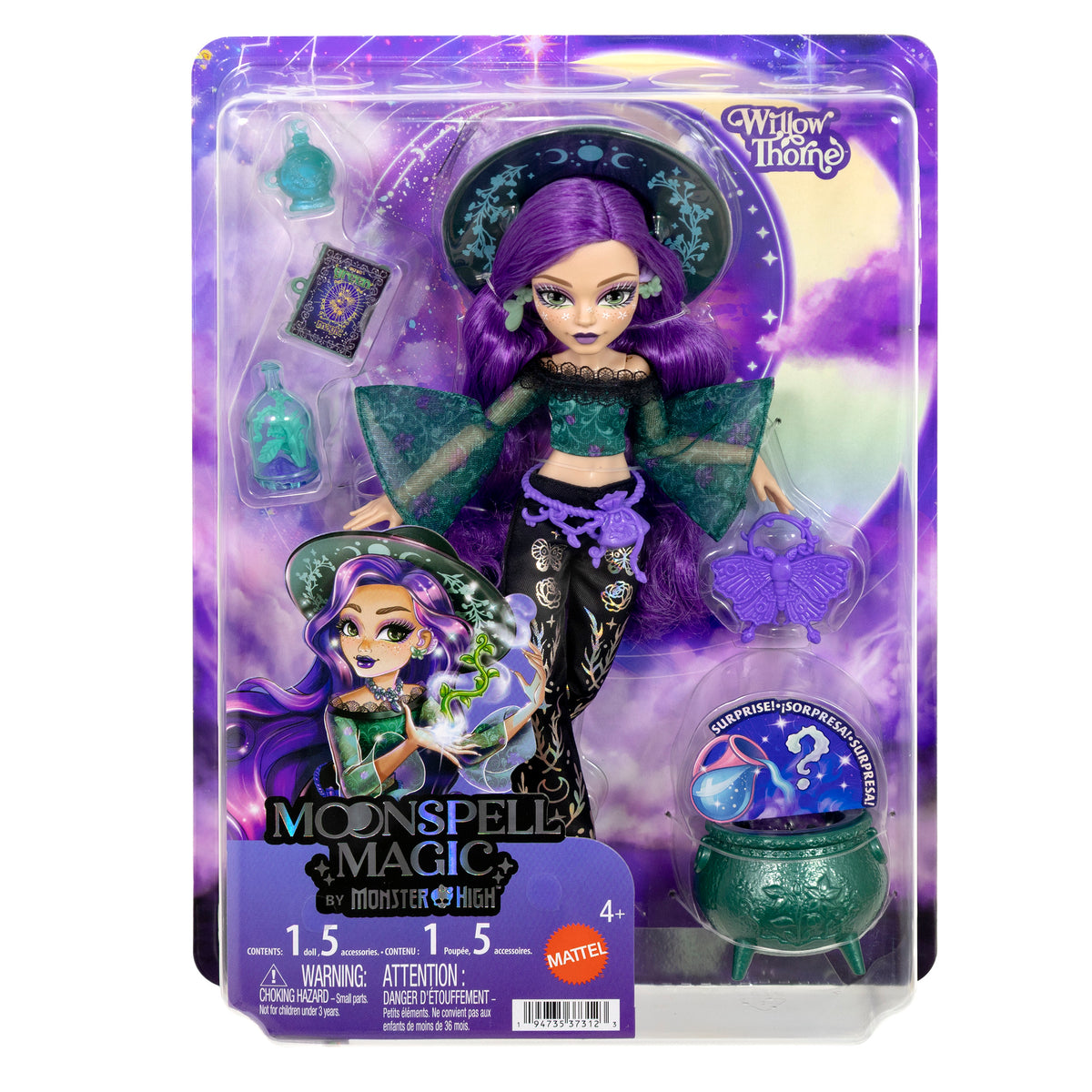 MONSTER HIGH MOONSPELL MAGIC lėlė Willow - gamtos kerėtoja (JMB92)