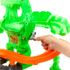 HOT WHEELS MONSTER TRUCKS MUTANT CHAOS trasa su slaimu – Monstro sunaikinimas (JMK90)