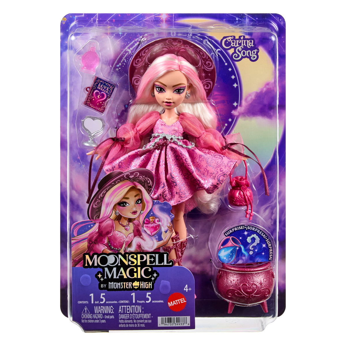 MONSTER HIGH MOONSPELL MAGIC lėlė Carina - meilės kerėtoja (JNM26)