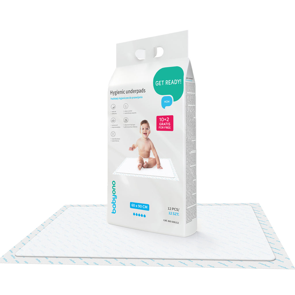 Babyono kūdikio pervystymo paklotai 12vnt 60x90 509/12