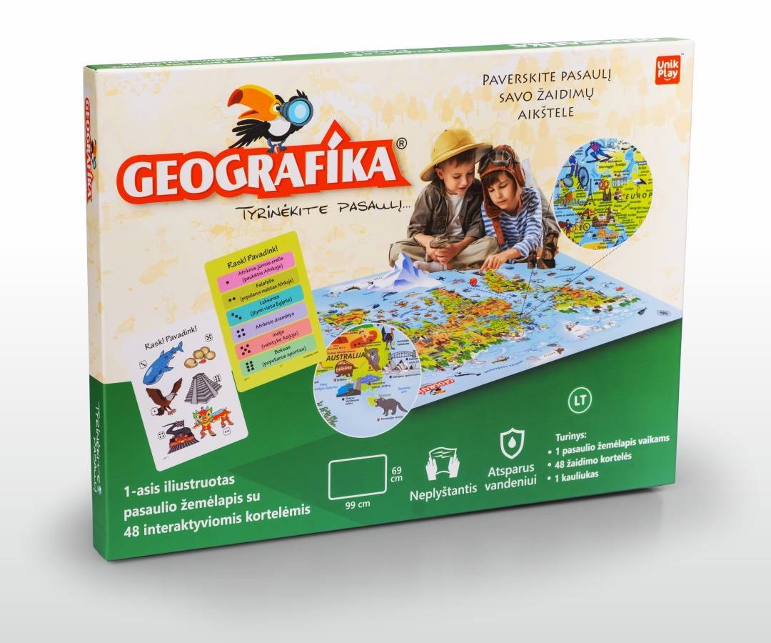 Mokomasis stalo žaidimas Geografika - Tyrinėk Pasaulį lietuvių kalba 4+