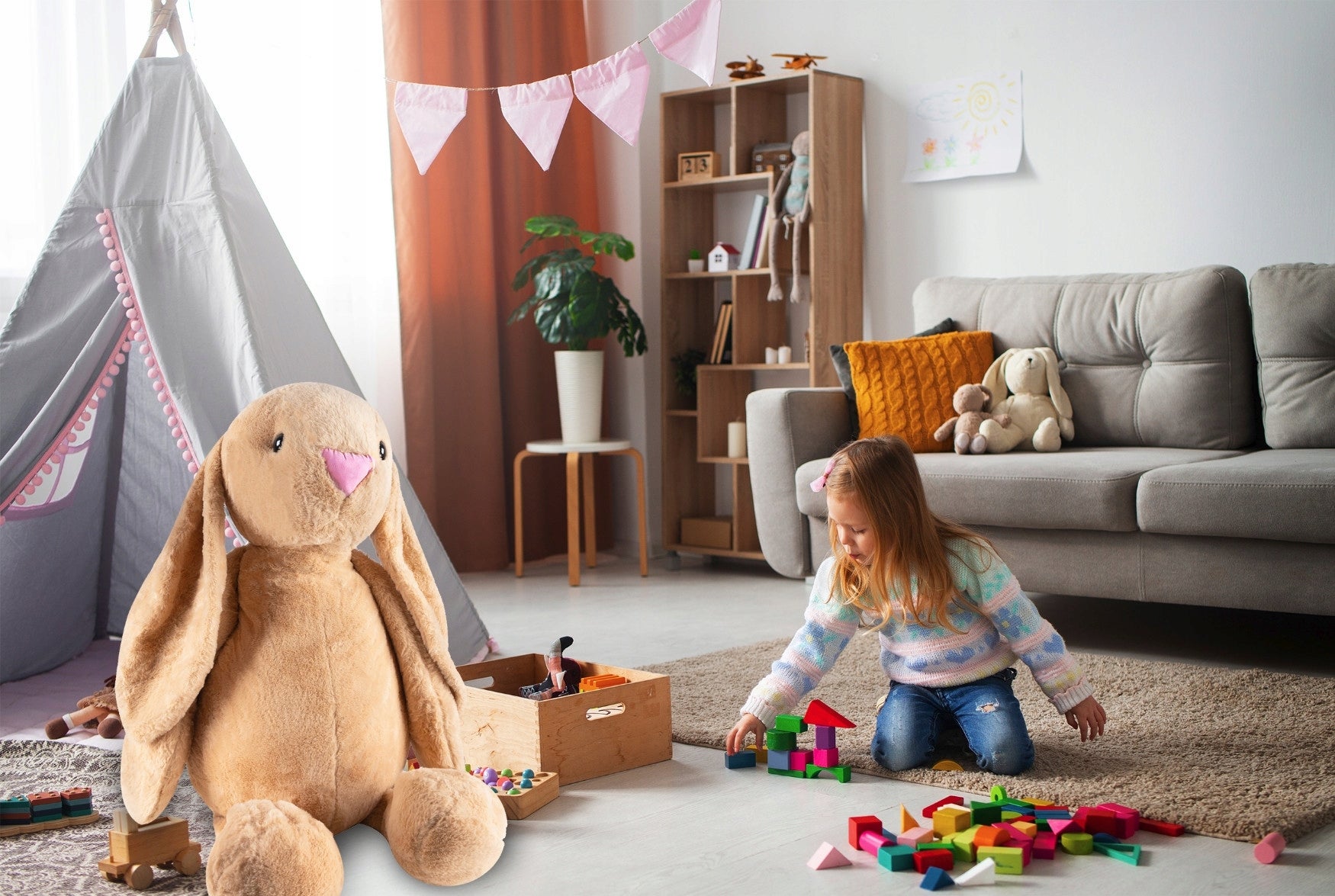 Minkštas pliušinis zuikis