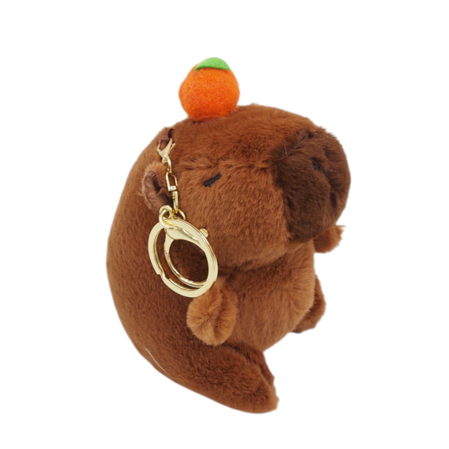 Pliušinis kapibaros raktų pakabukas su mandarinėliu