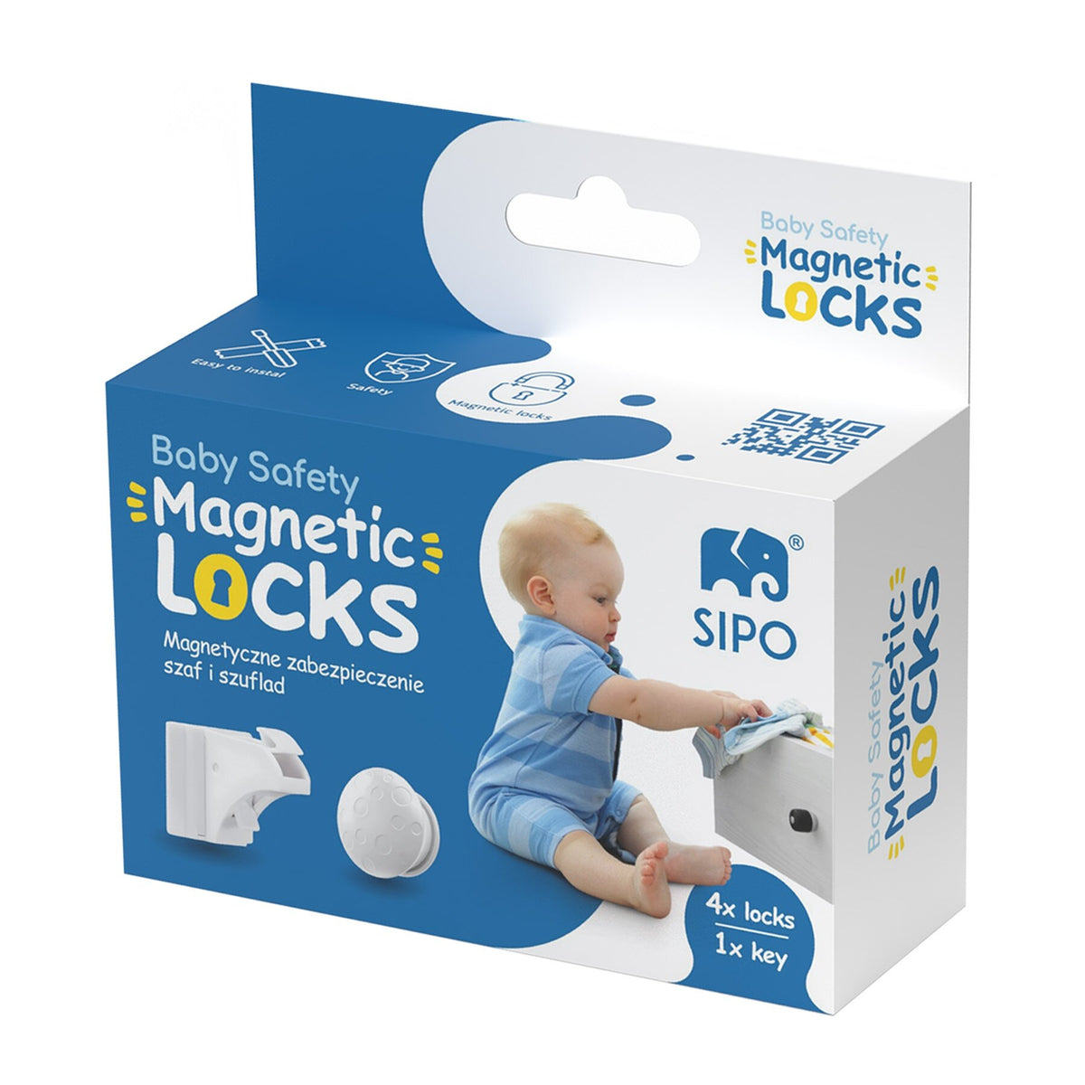 SIPO apsauga stalčiams durelėms magnetinė 4 vnt SBS-M4
