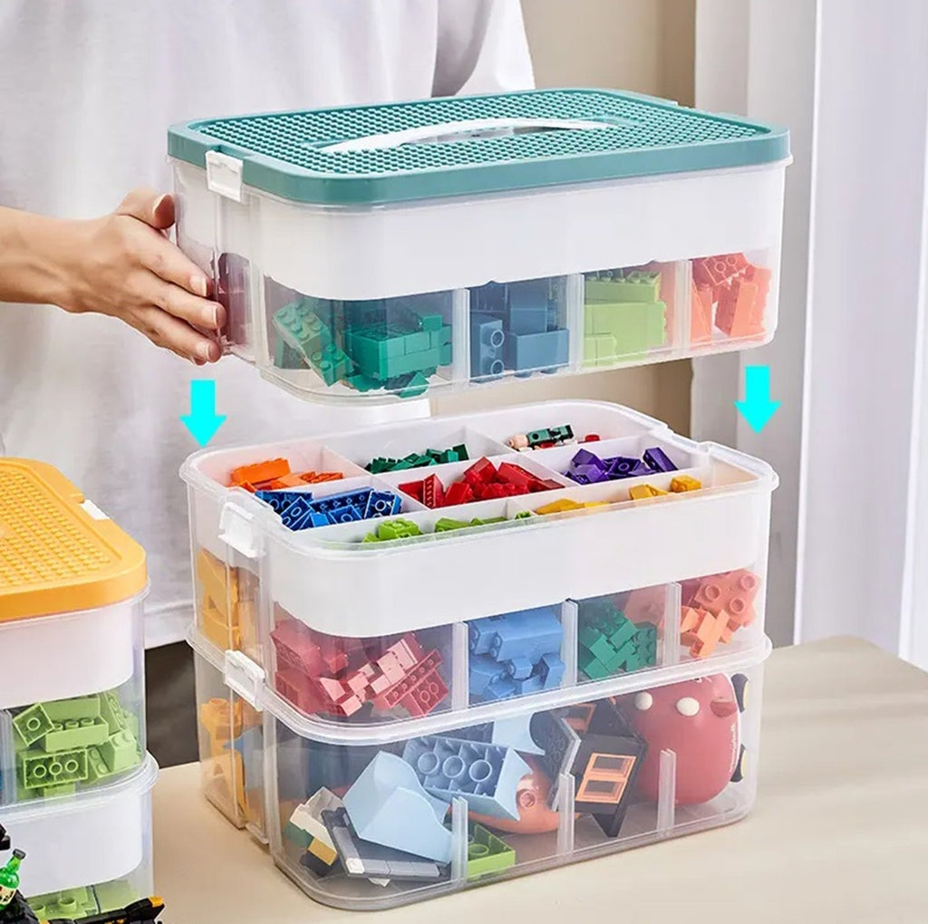 Sulankstomas žaislų ir kaladėlių organizatorius