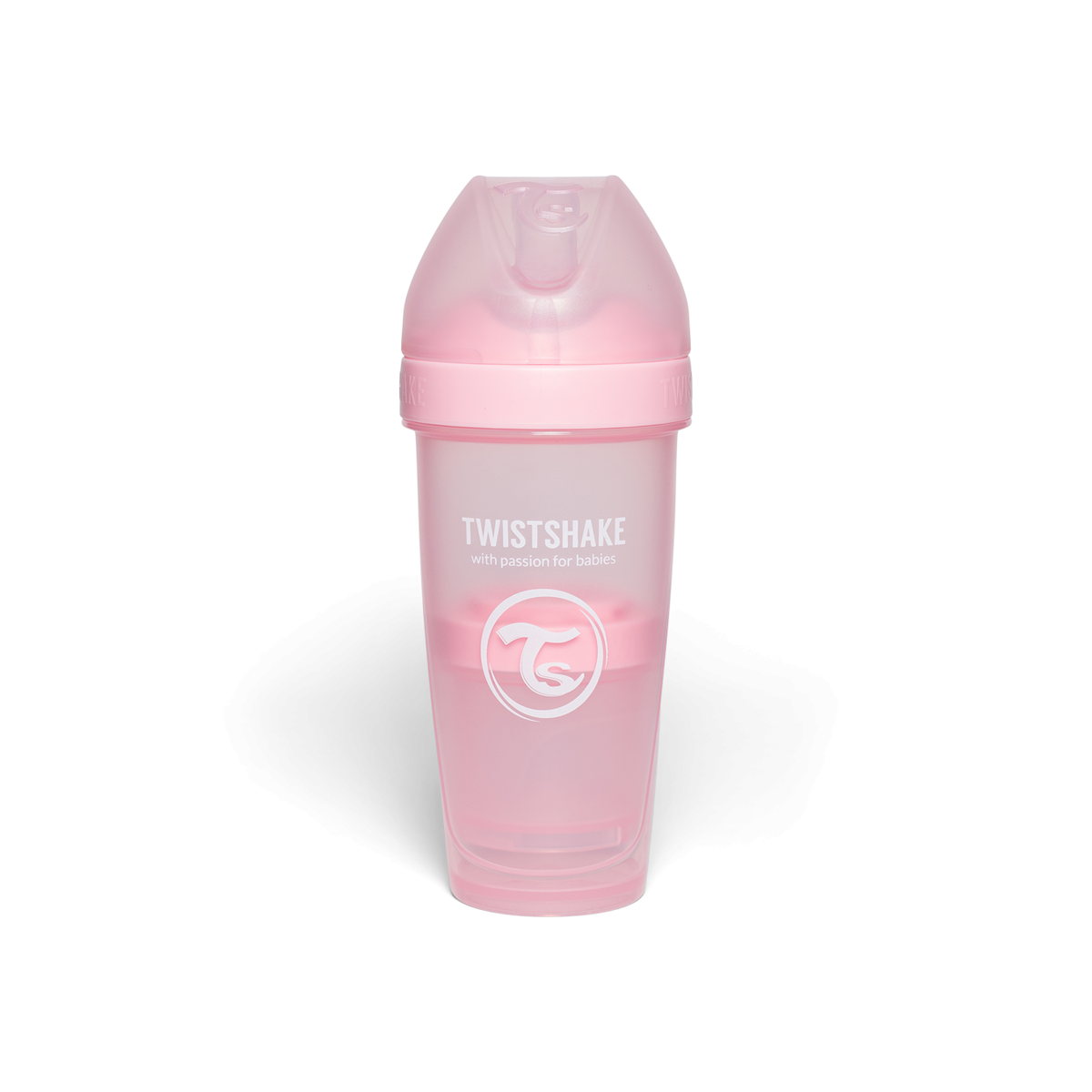 Twistshake buteliukas antikolikinis Pro Double 330ml rožinis 79040