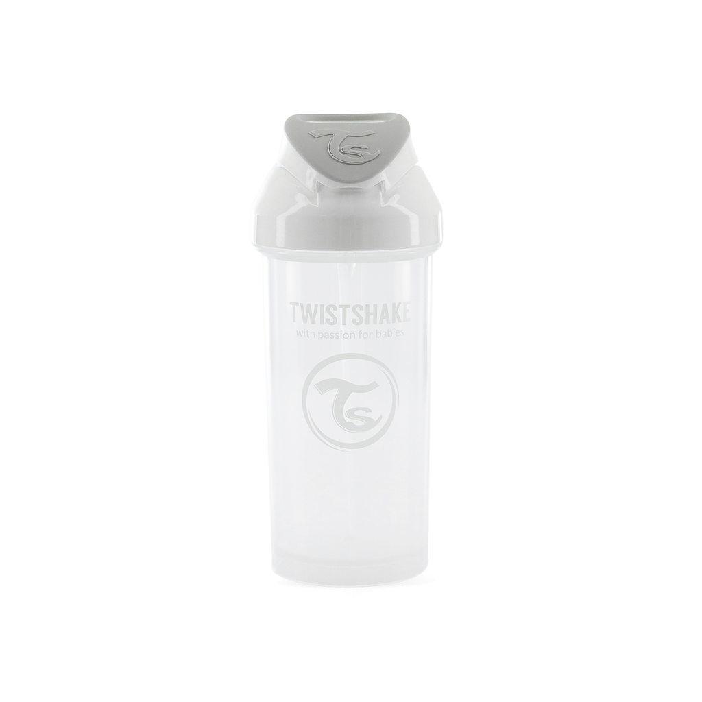 Twistshake buteliukas su šiaudeliu 360 ml nuo 6mėn baltas 78592