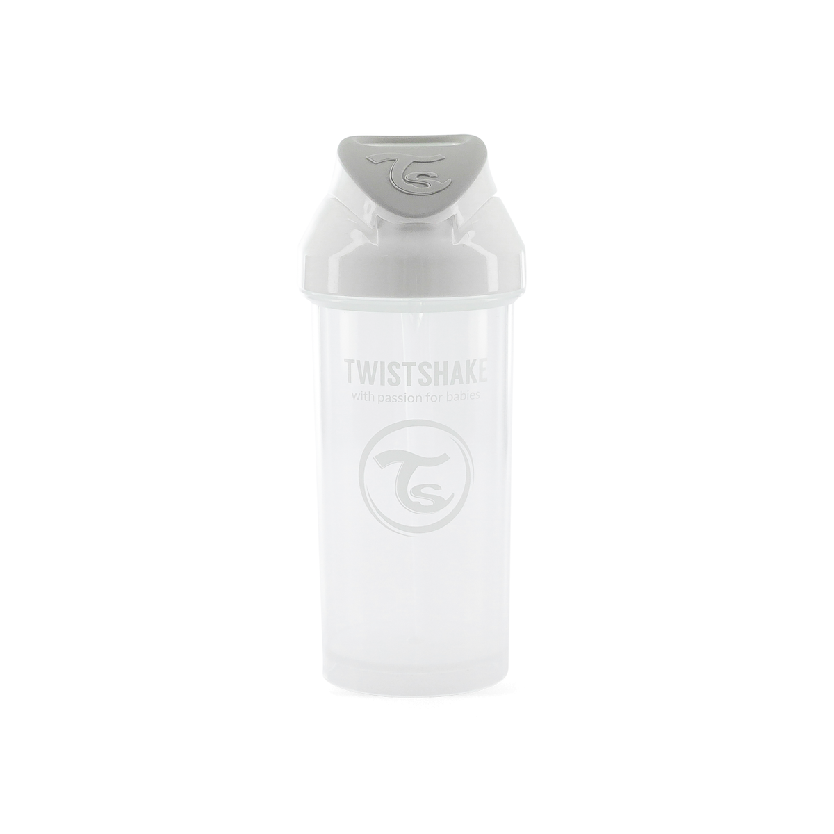 Twistshake buteliukas su šiaudeliu 360 ml nuo 6mėn baltas 78592