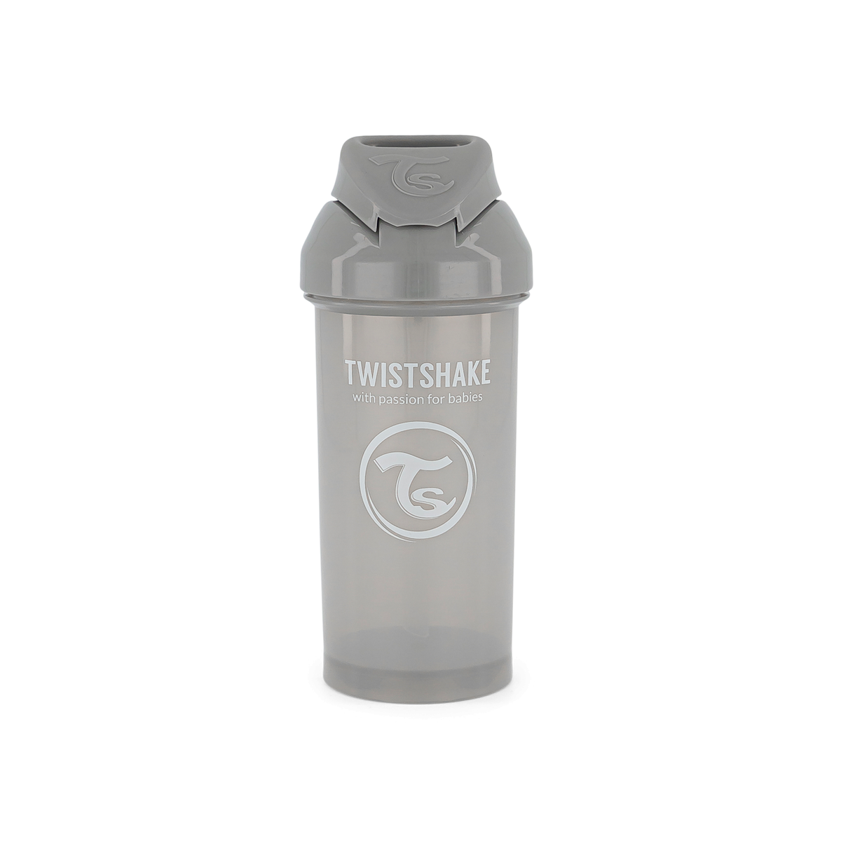 Twistshake buteliukas su šiaudeliu 360 ml nuo 6mėn pilkas 78680