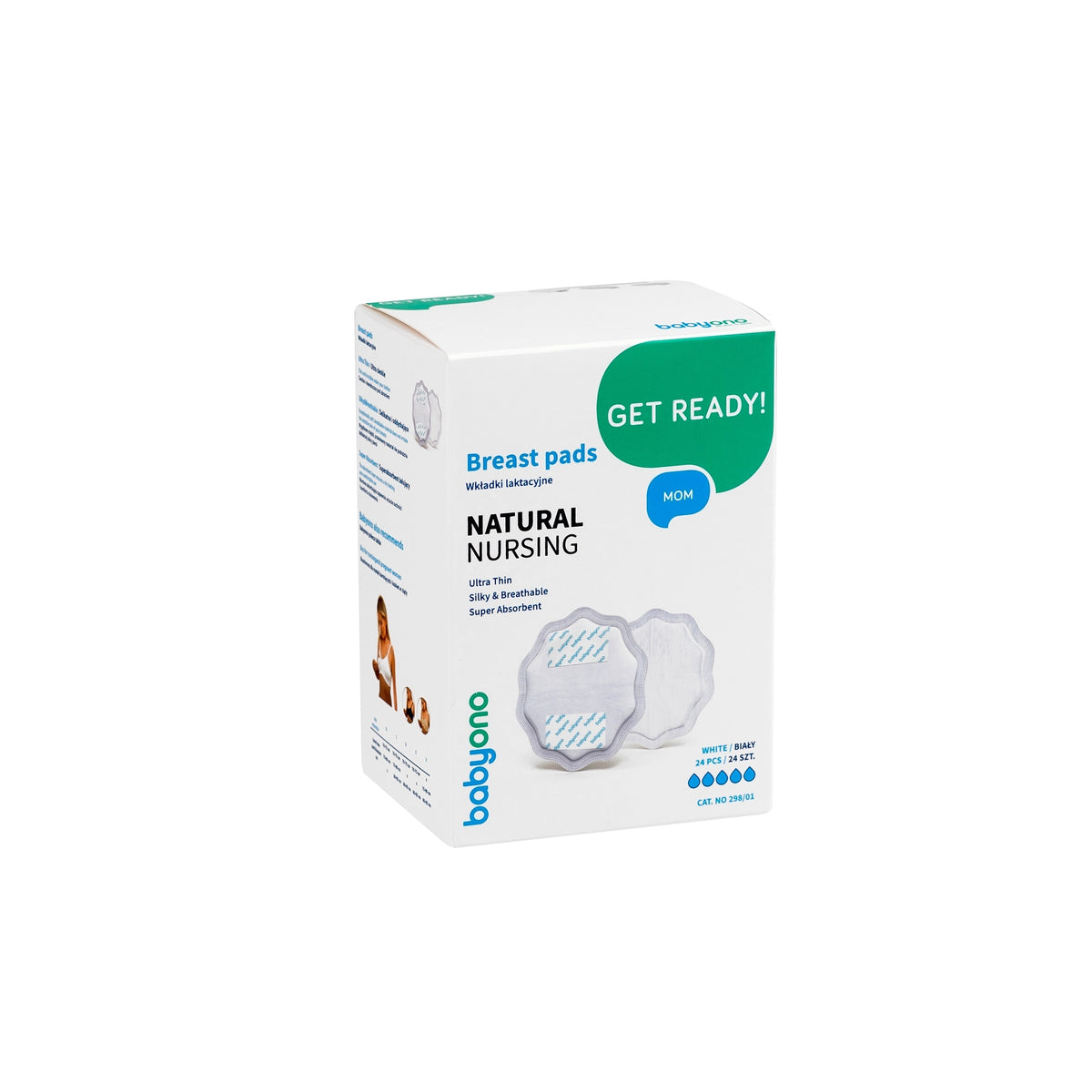 Babyono vienkartiniai įklotai į liemenėlę Natural Nursing balti, 24 vnt., 298/01