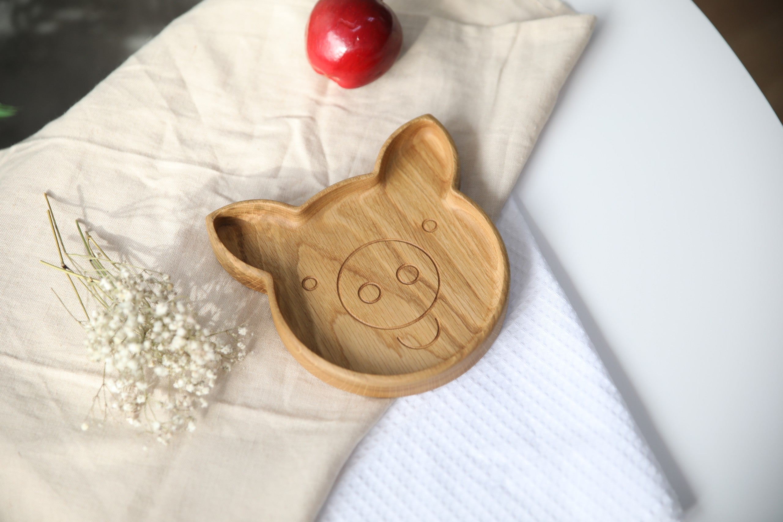 Wooden Plate For Kids - Pig