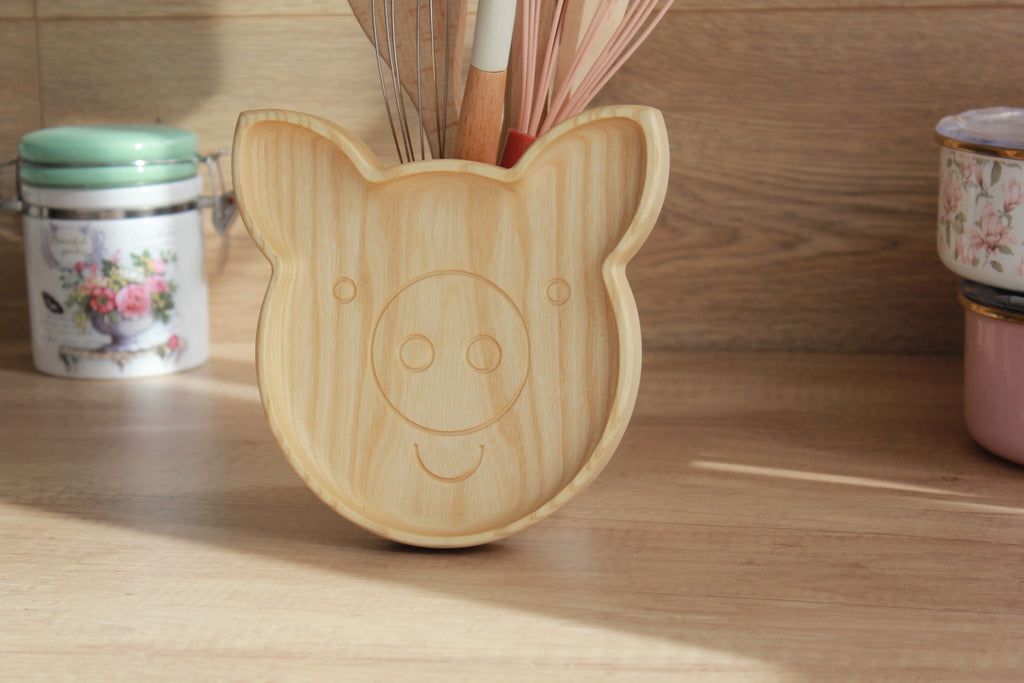 Wooden Plate For Kids - Pig