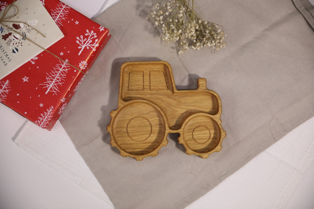 Wooden Plate For Kids - Tractor
