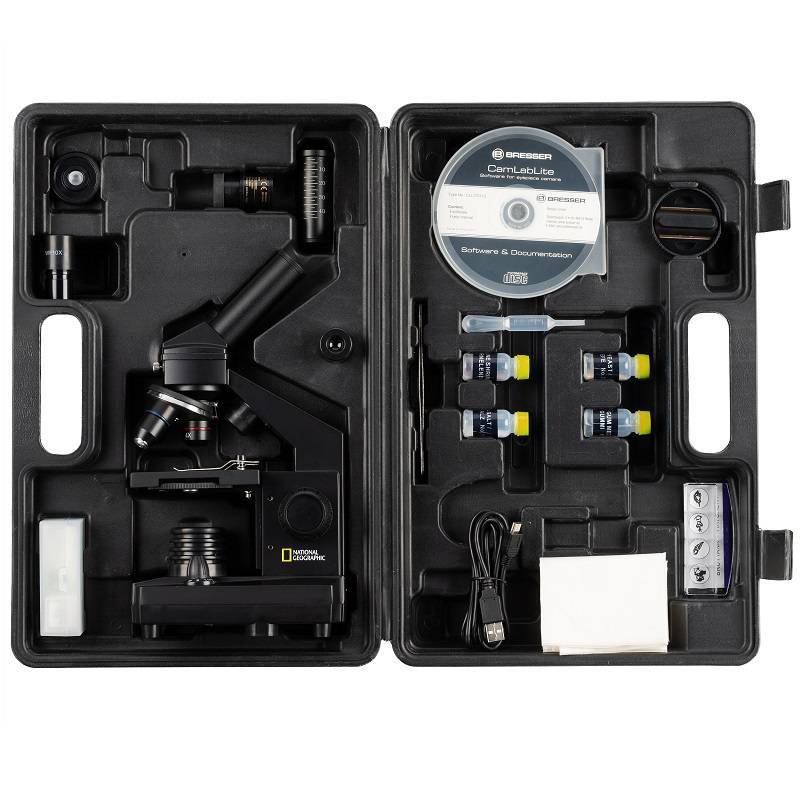 Mikroskopas su USB 40-1024X lagamine, National Geographic 5 metų garantija